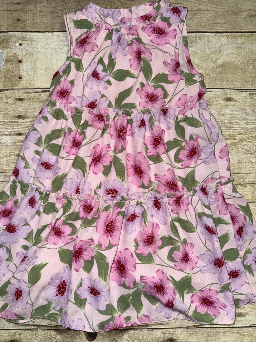 GB girls Pink Floral Tiered Dress